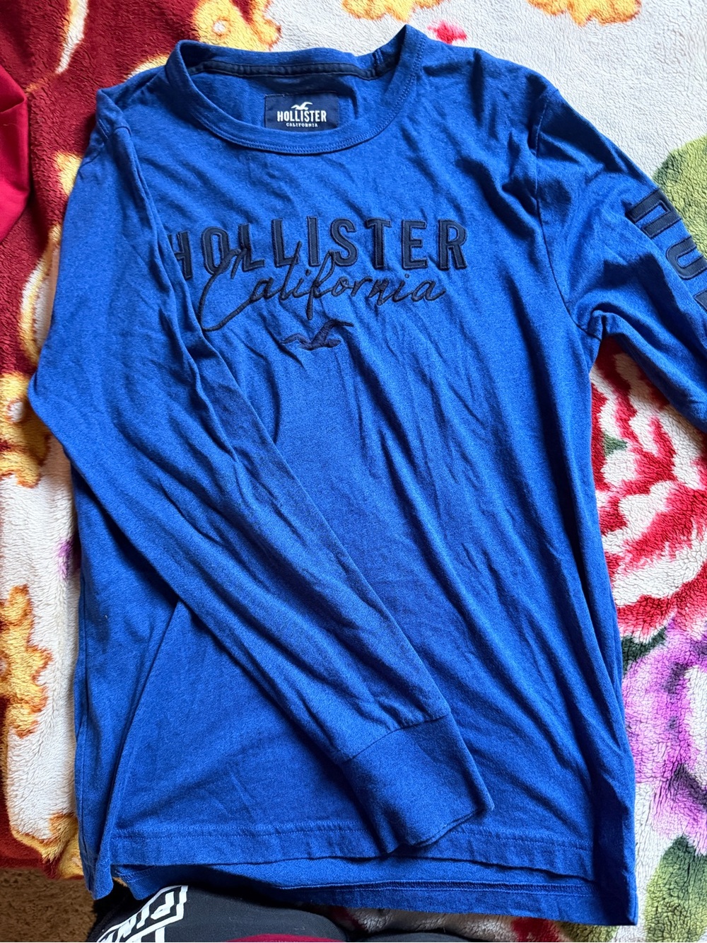 Hollister men’s Long-Sleeve Logo Tee - Blue